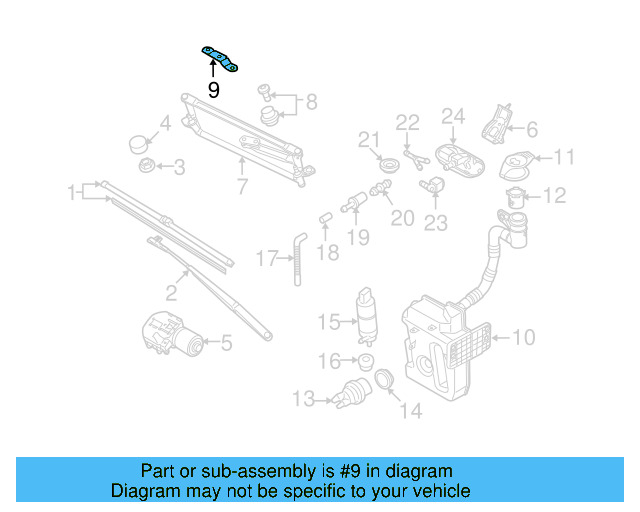 Windshield Wiper Motor Bracket 1K1-955-633-A
