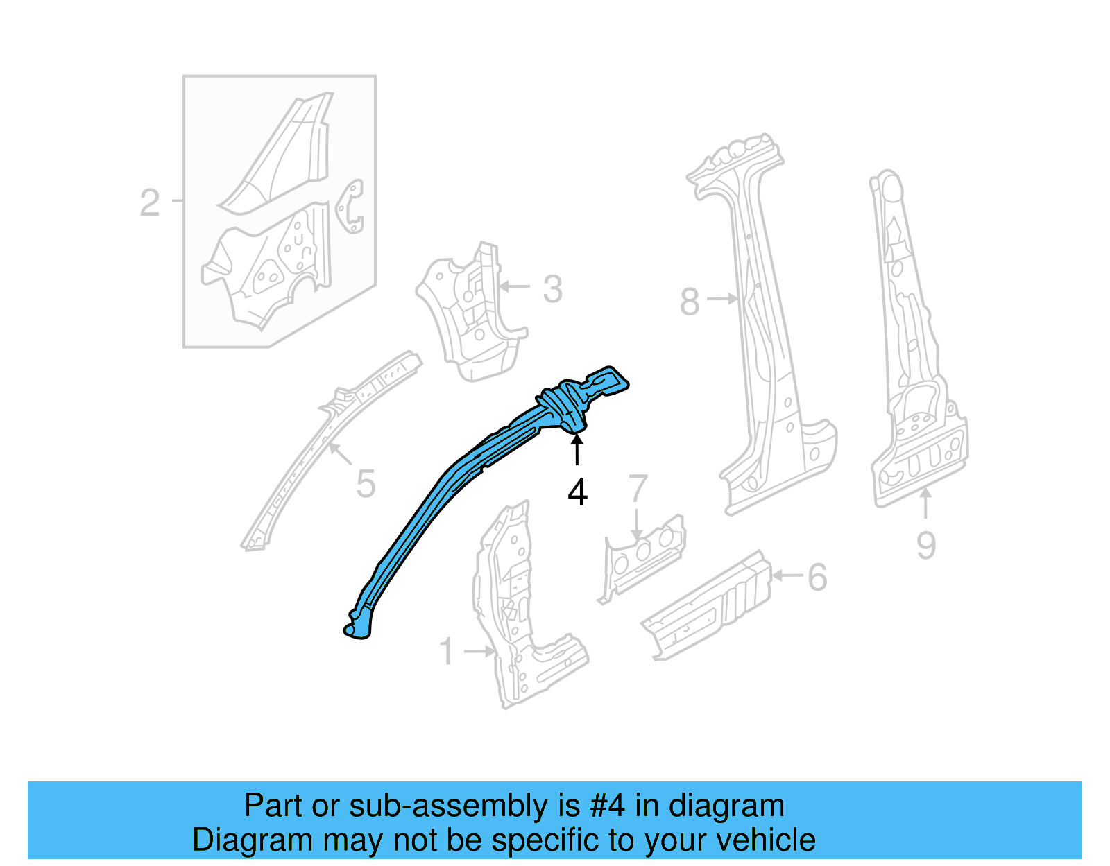 Windshield Pillar Reinforced 1K3-809-438-B - View 15