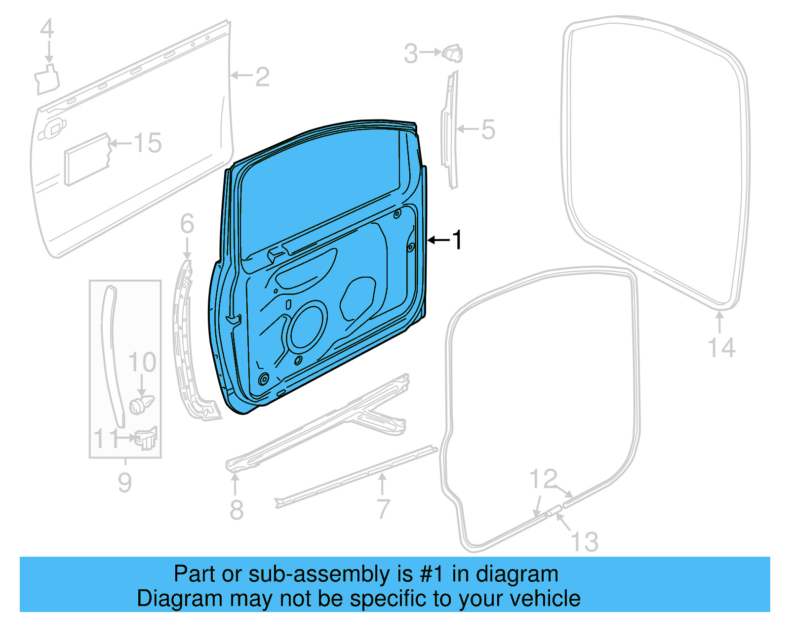 Door Frame Assembly 1K3-831-302-AB - View 13