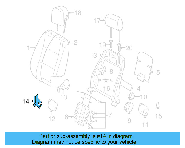 Recline Knob 1J0-881-671-H-3U6 - View 2