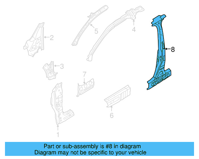 Center Pillar Reinforced 1K4-809-219-A - View 4