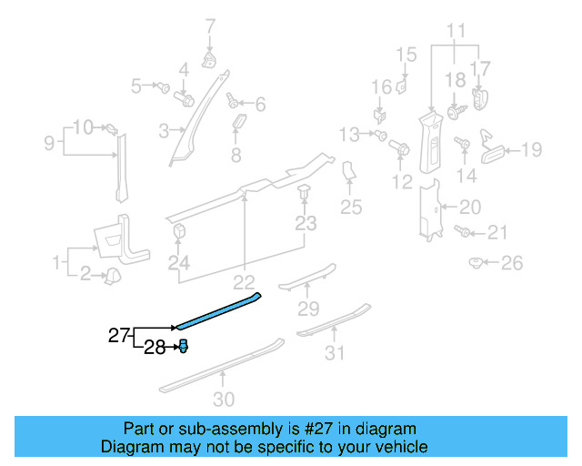 Front Sill Plate 1K4-853-538-C-9B9