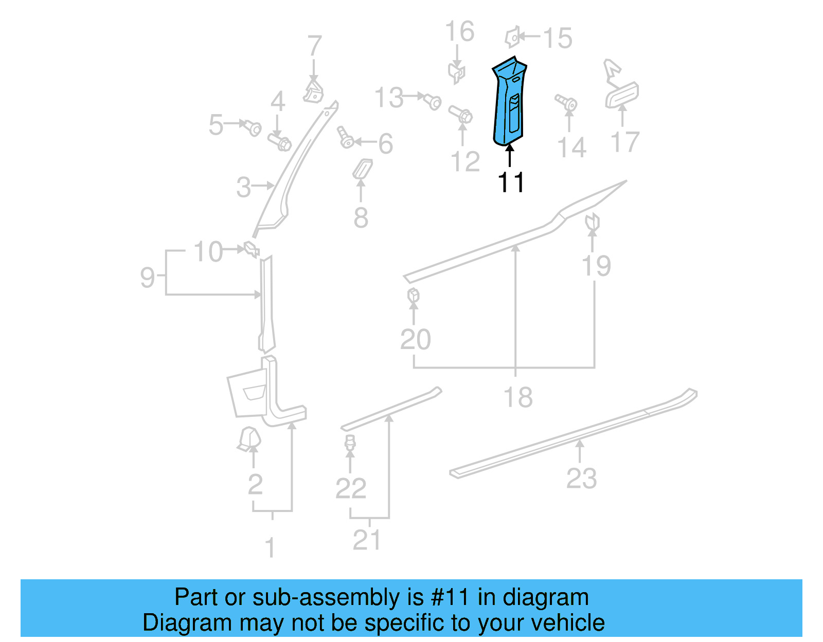 Pillar Trim 1K3-867-243-K-6K8 - View 3