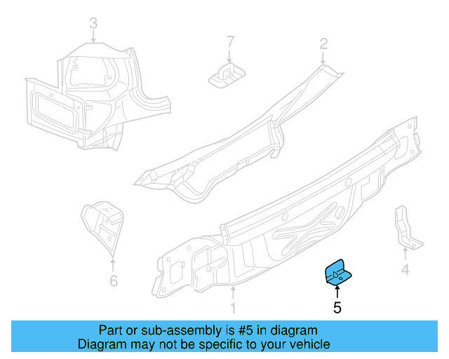 Rear Body Panel Bracket 1K5-813-743-B - View 4
