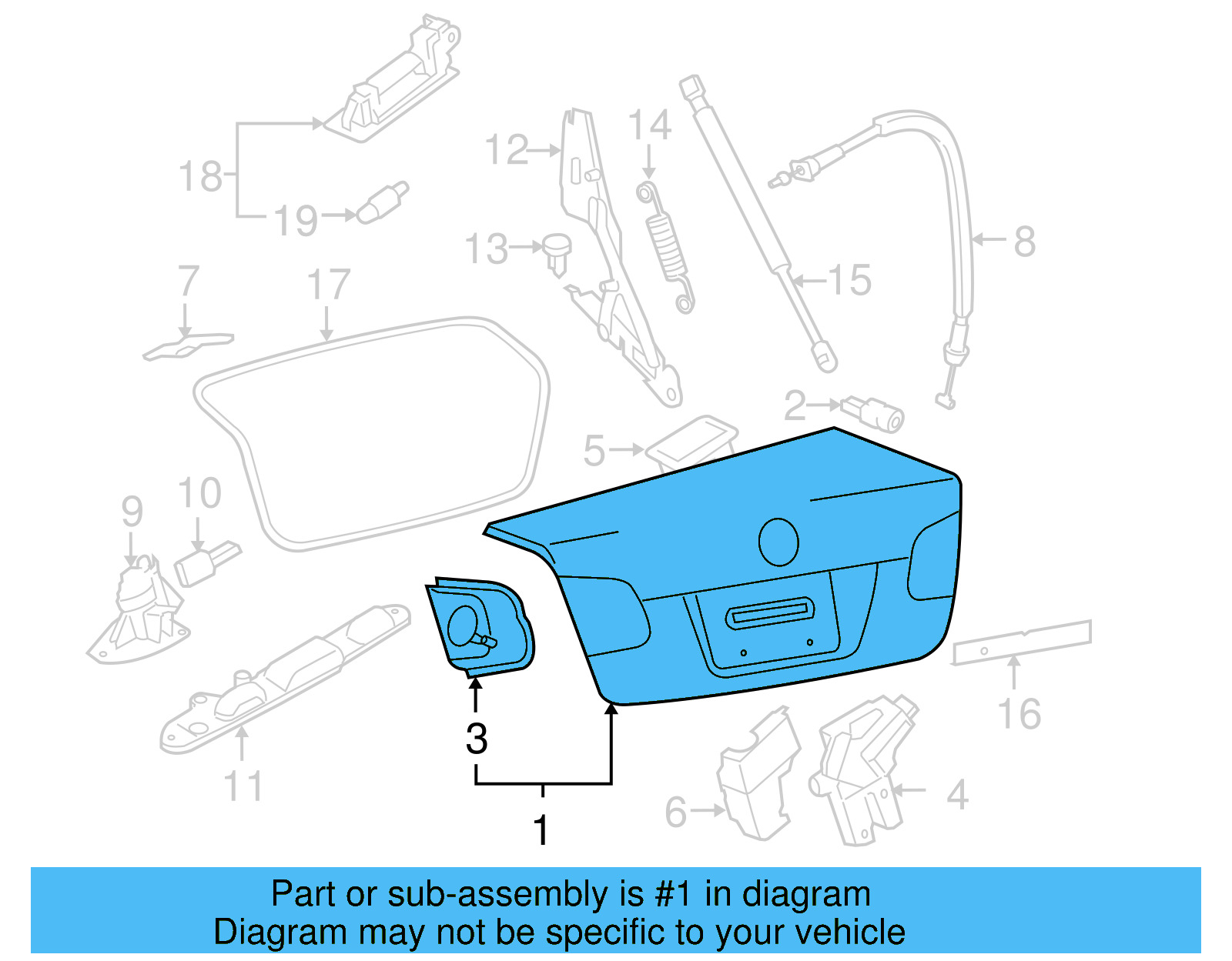 Trunk Lid 1K5-827-025-AP - View 5