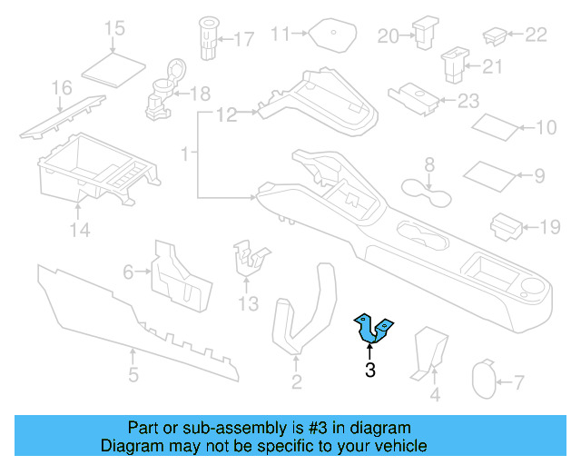 Console Body Center Bracket 5N0-867-190 - View 27