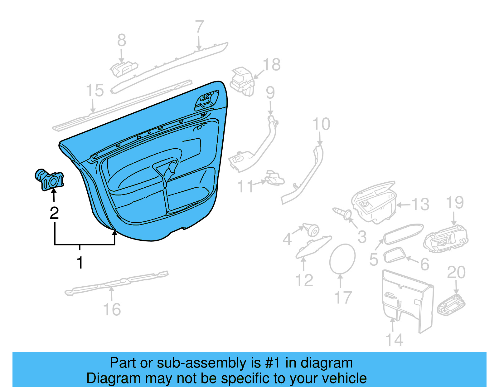 Door Trim Panel 1K5-867-212-CQ-TRV - View 4