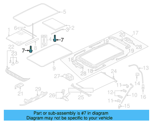 Sunroof Glass Hardware Kit 4L0-898-057 - View 13