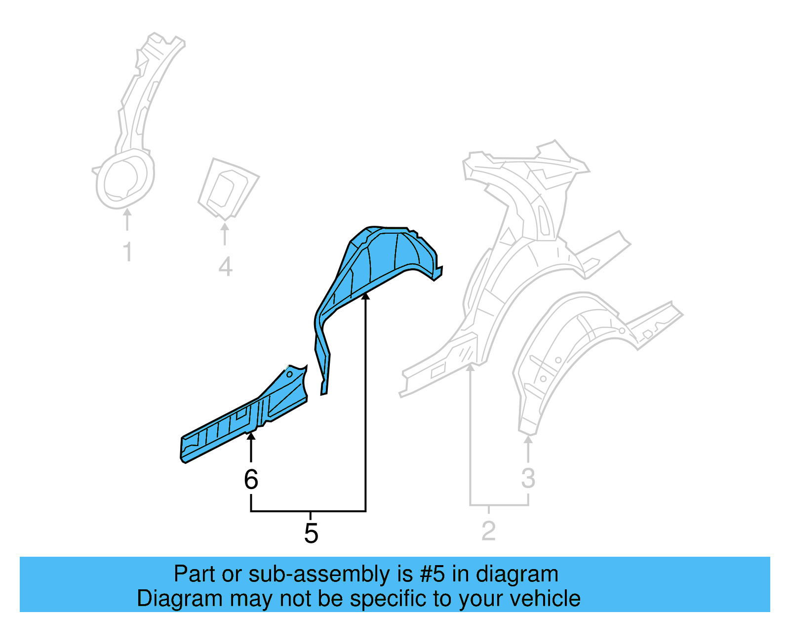 Inner Wheelhouse 1K6-809-852-B - View 33
