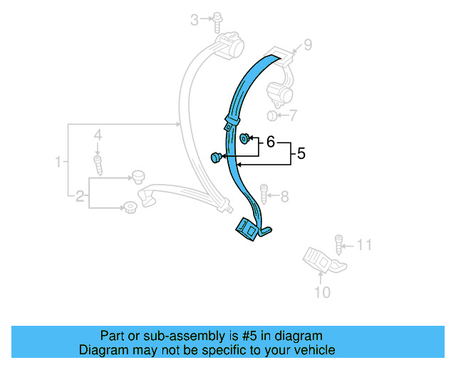 Center Belt Assembly 1K6-857-807-Q-RAA - View 2