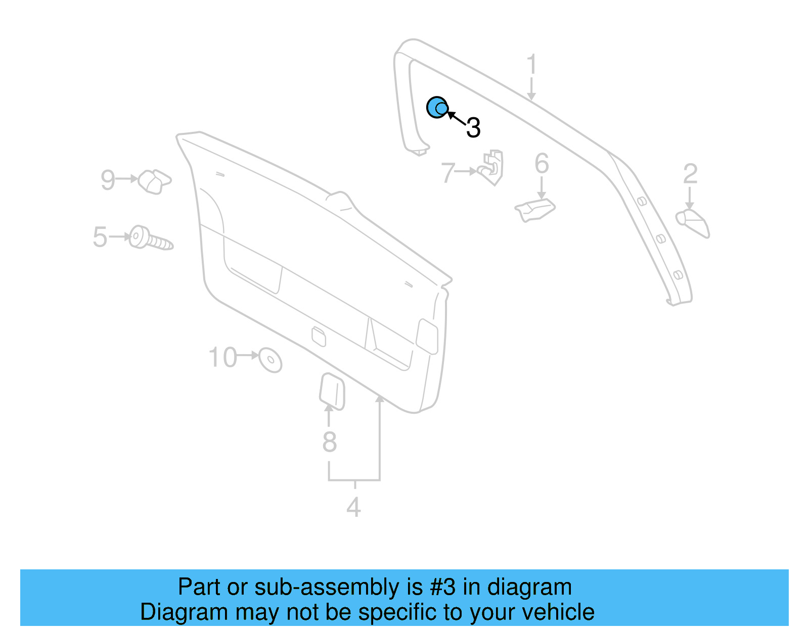 Upper Trim Holder 1K6-863-673-Y20 - View 3