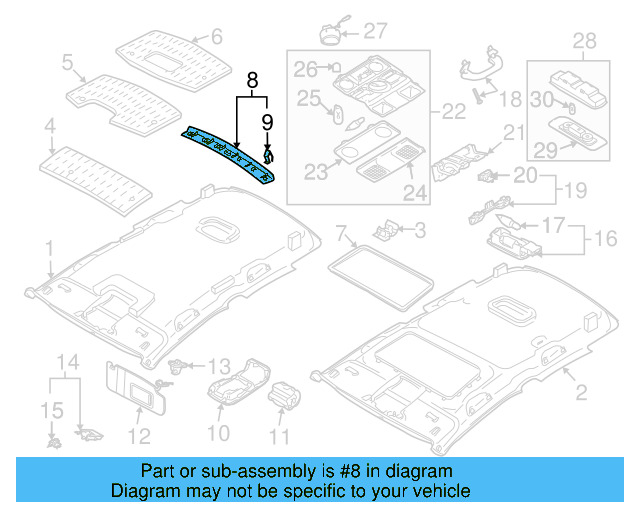 Rear Header Trim 1K6-867-617-D-82V - View 5