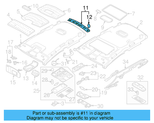 Rear Header Trim 1K6-867-617-D-82V - View 6