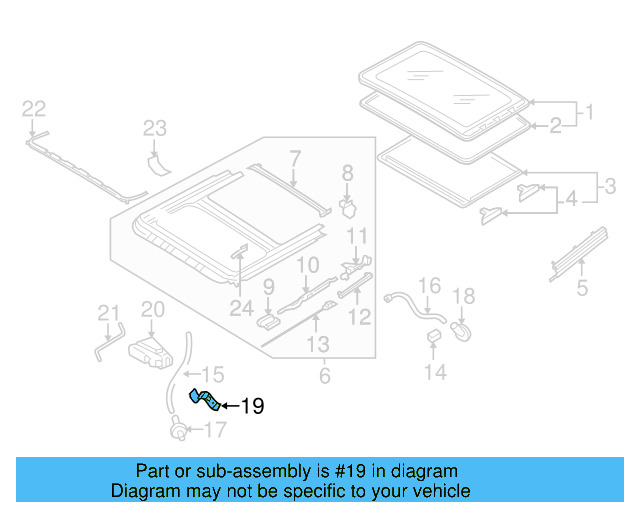 Sunroof Drain Hose Bracket 1K6-877-244 - View 24