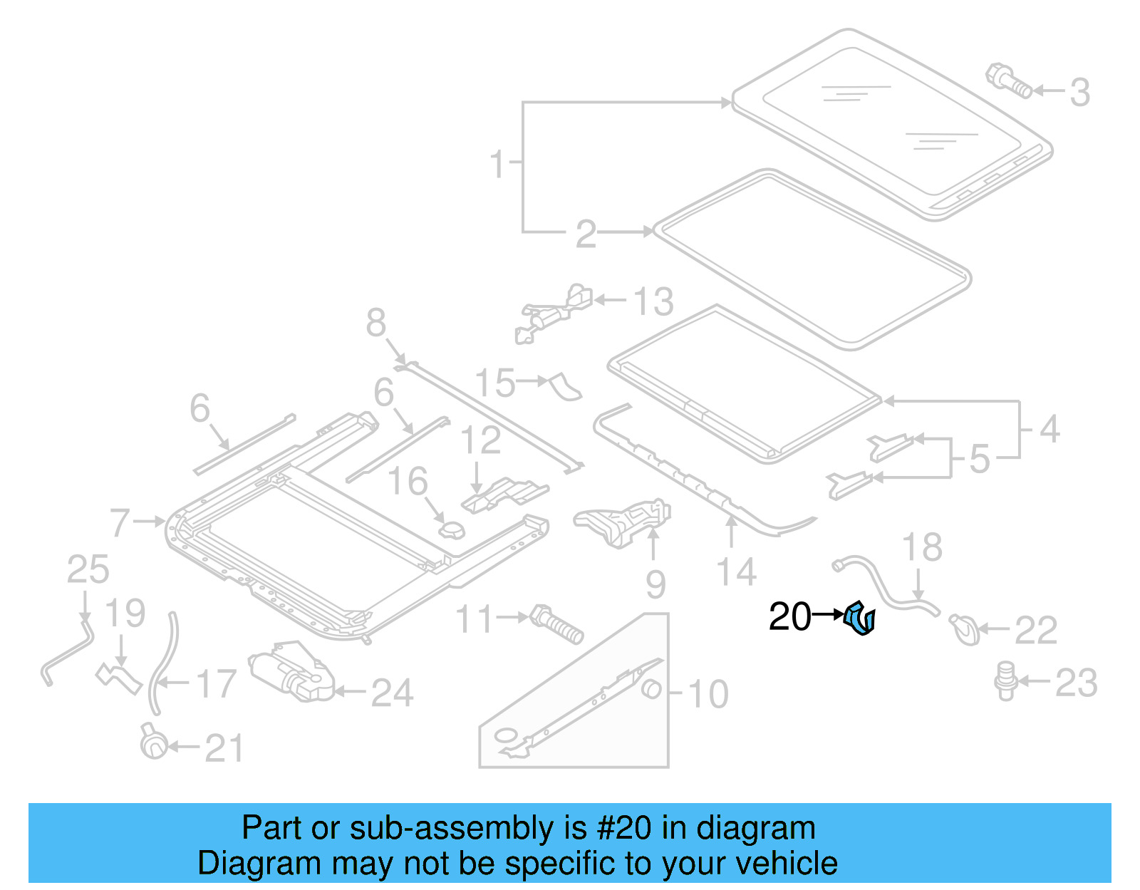 Sunroof Drain Hose Bracket 1K6-877-244 - View 25