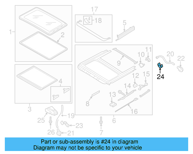 Sunroof Drain Hose Bracket 1K6-877-244 - View 38