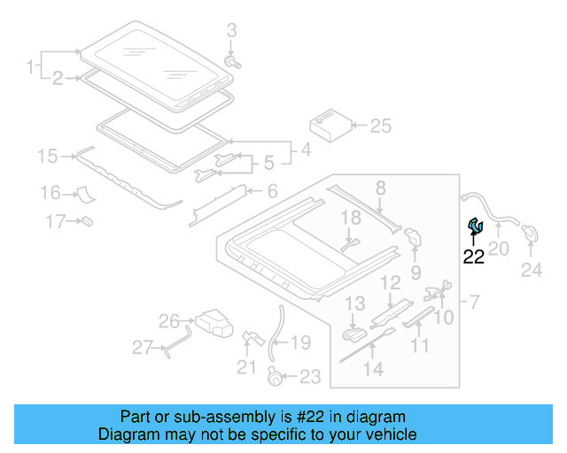 Sunroof Drain Hose Bracket 1K6-877-244 - View 50