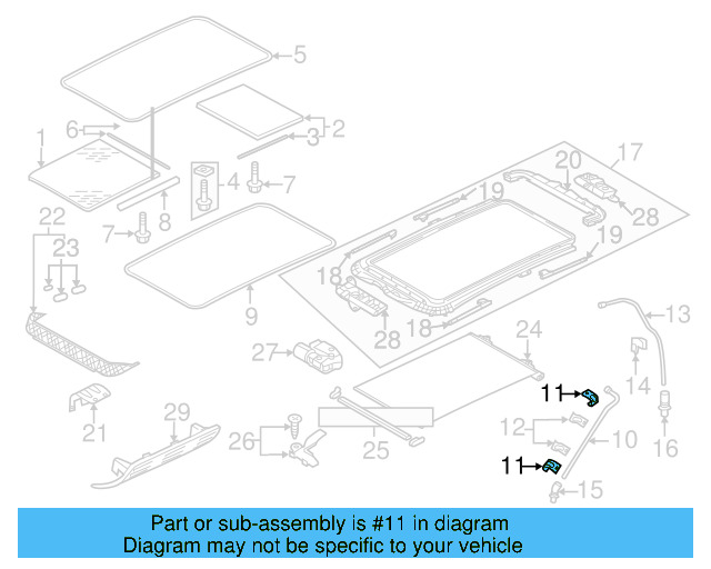 Sunroof Drain Hose Bracket 1K6-877-244 - View 26