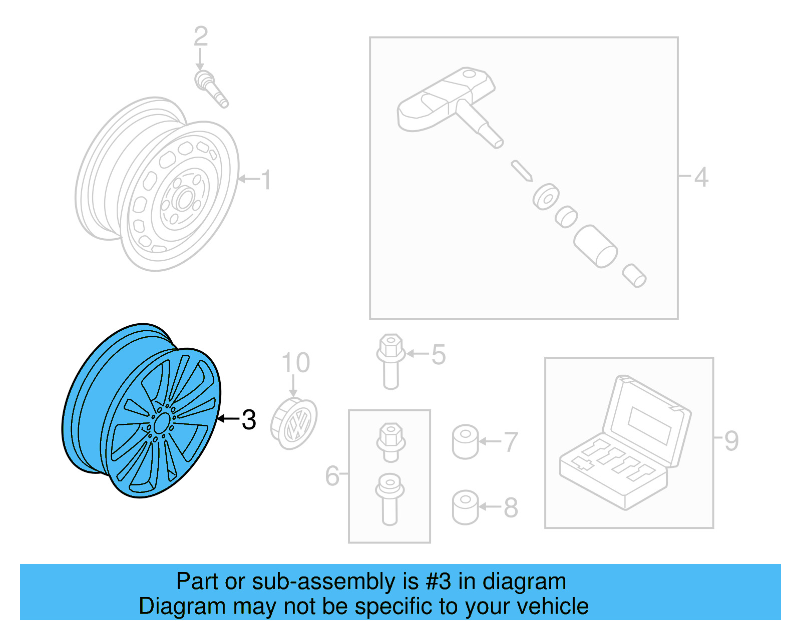 Wheel, Alloy 1K8-601-025-S-88Z - View 4