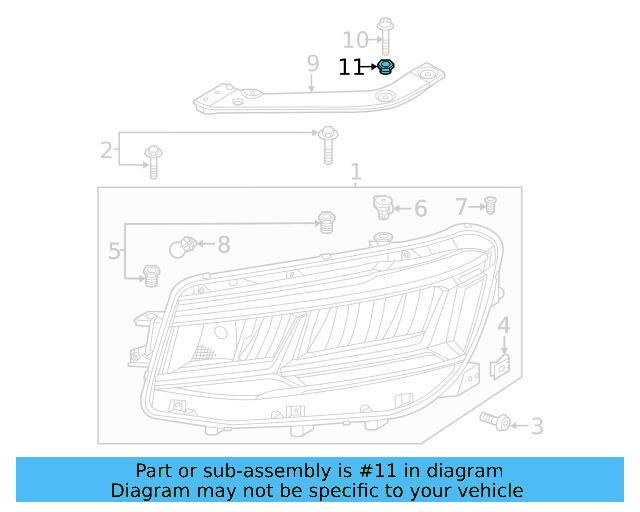 Headlamp Assembly Adapter 1K8-941-297 - View 11