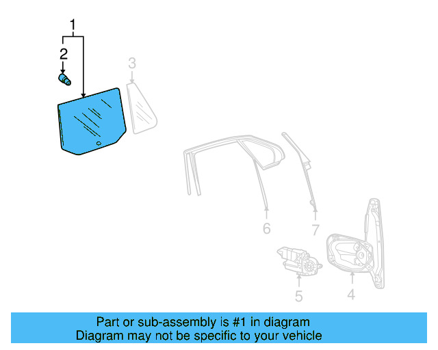 Door Glass 1K9-845-026 - View 5