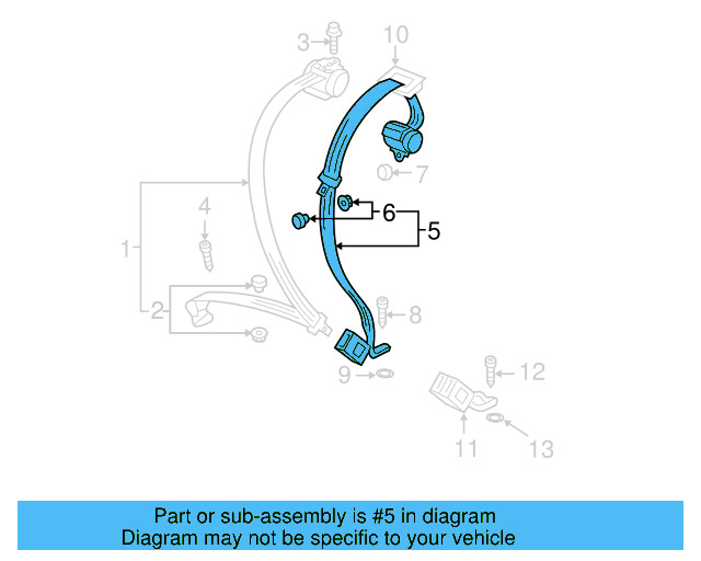 Center Seat Belt 1K9-857-807-Q-RAA