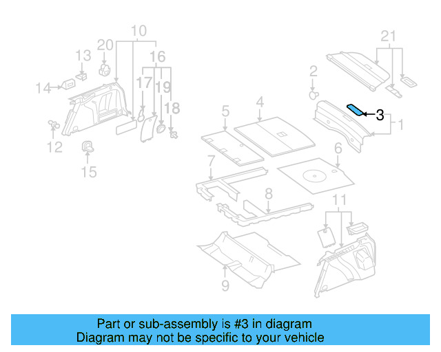 Rear Body Panel Trim Panel Cap 1K9-863-651-A-82V - View 5