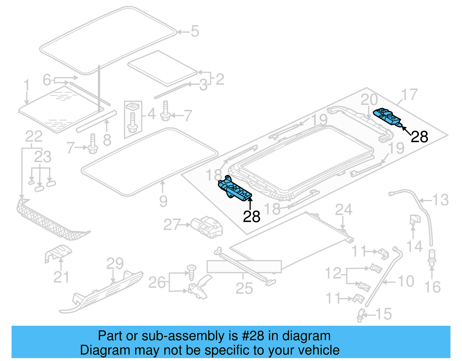 Sunroof Motor Hardware Kit 1K9-898-302