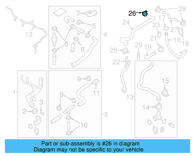 Engine Coolant Overflow Hose 1KM-122-109-C - View 25