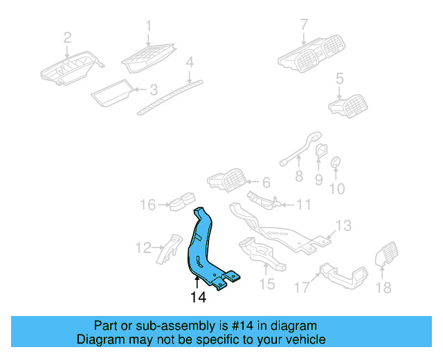 Instrument Panel Air Duct 1KM-819-805 - View 23