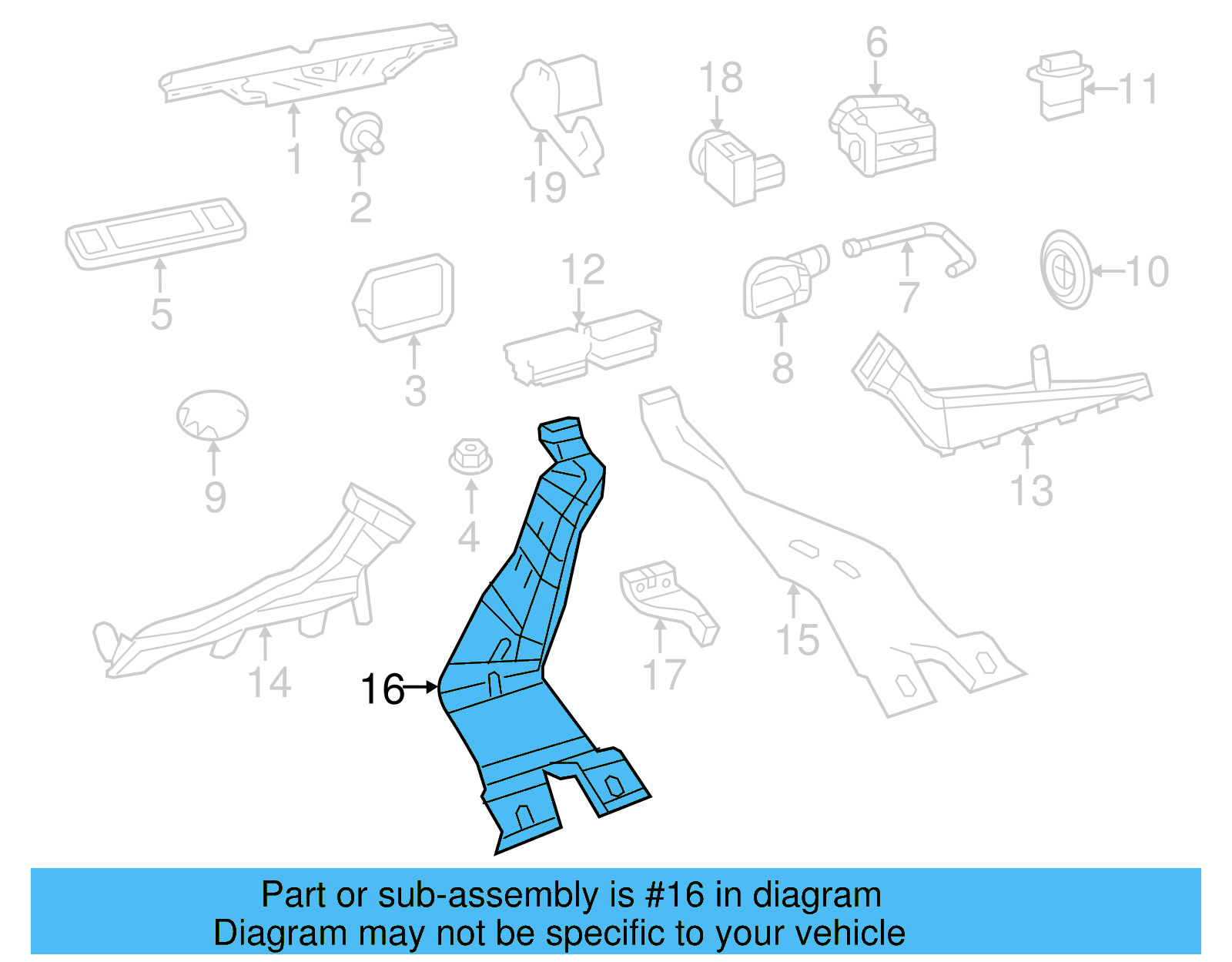 Instrument Panel Air Duct 1KM-819-805 - View 22