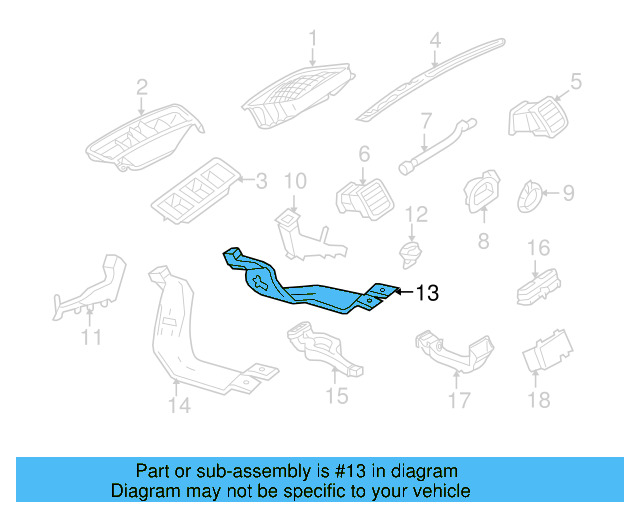 Instrument Panel Air Duct 1KM-819-806 - View 23