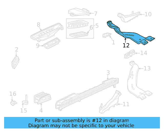 Instrument Panel Air Duct 1KM-819-806 - View 46