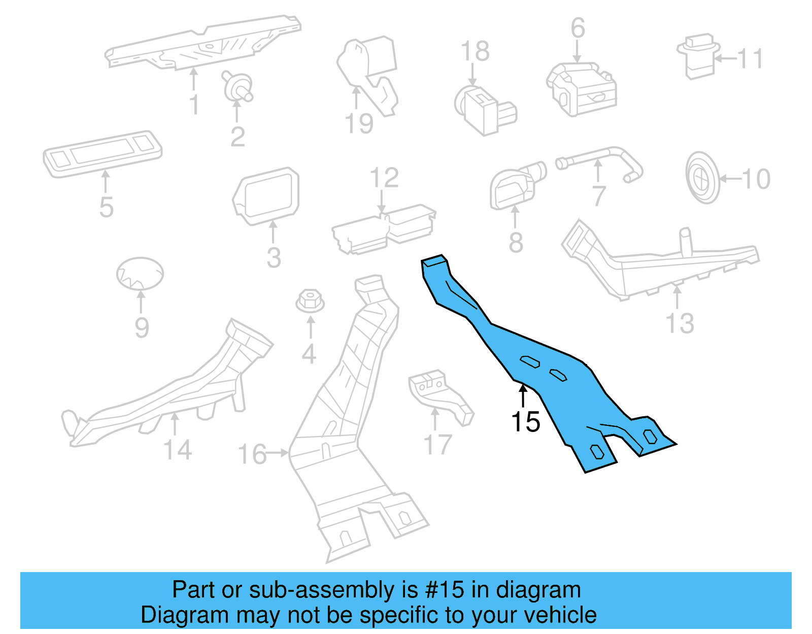 Instrument Panel Air Duct 1KM-819-806 - View 17