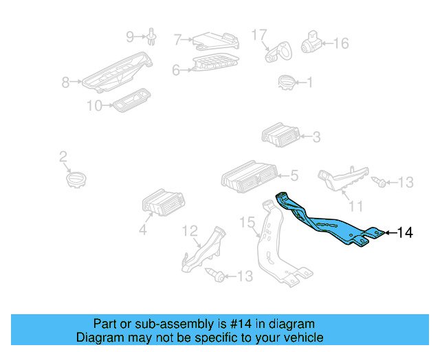 Instrument Panel Air Duct 1KM-819-806 - View 44