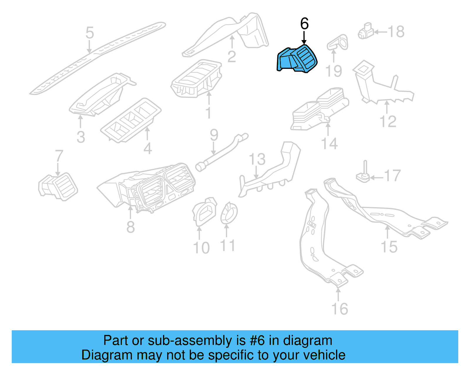 Air Vent 1Q0-819-704-K-UTF - View 7