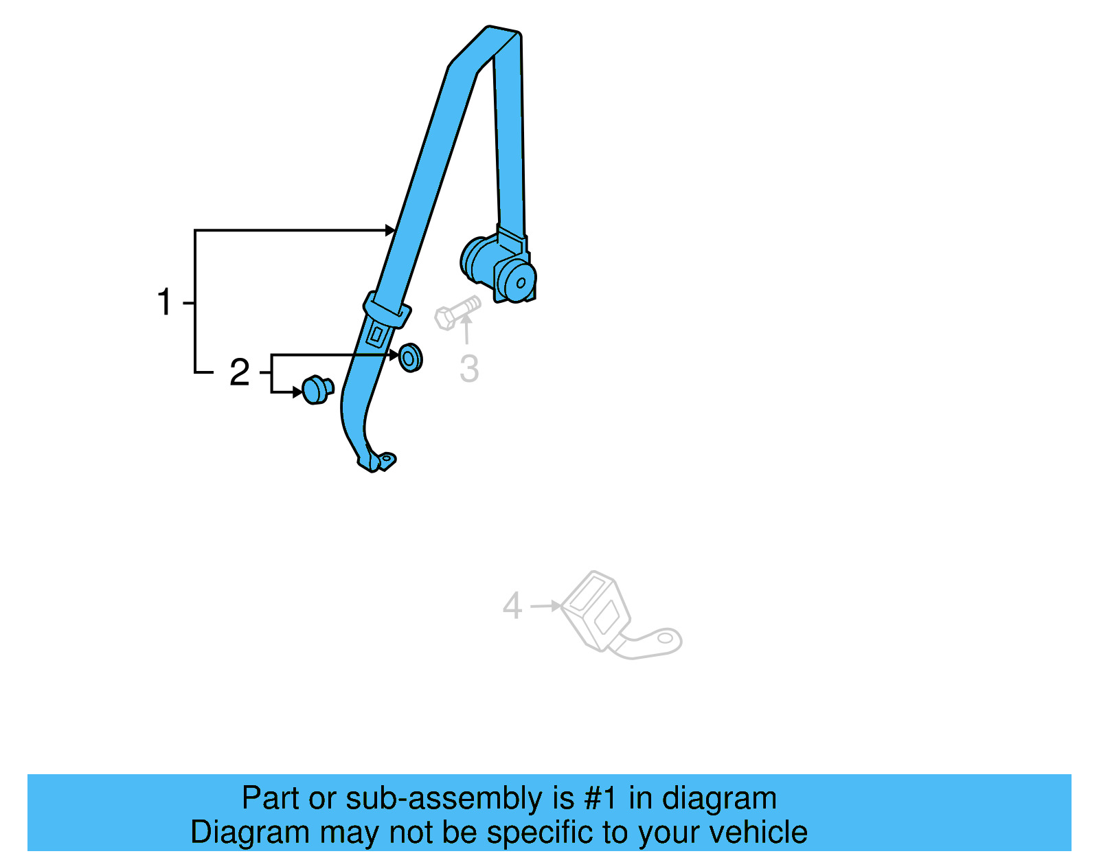 Seat Belt Assembly 1Q0-857-805-A-RAA - View 2