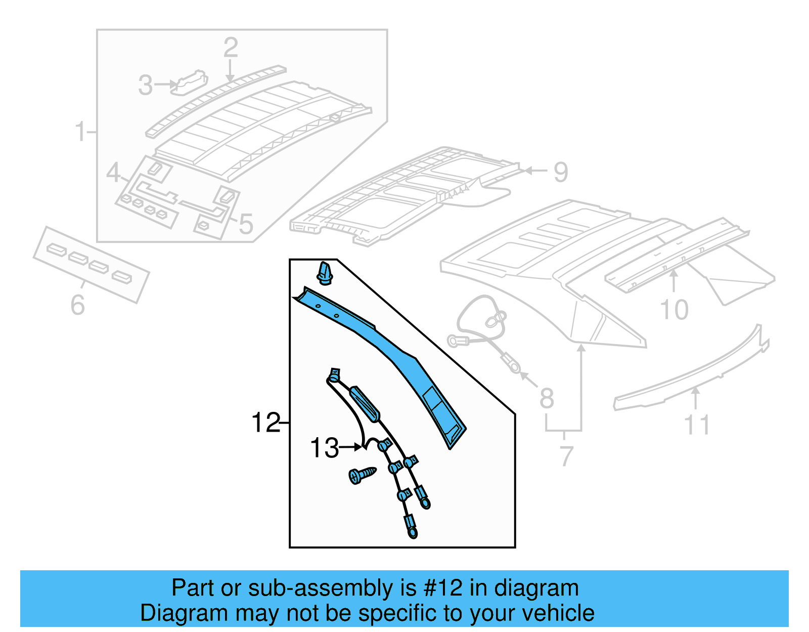 Roof Trim 1Q0-871-261-D - View 5