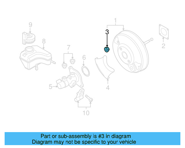 Power Brake Booster Grommet 1S0-612-250-A - View 62
