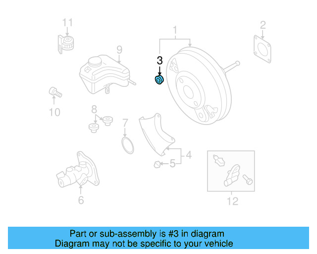 Power Brake Booster Grommet 1S0-612-250-A - View 24