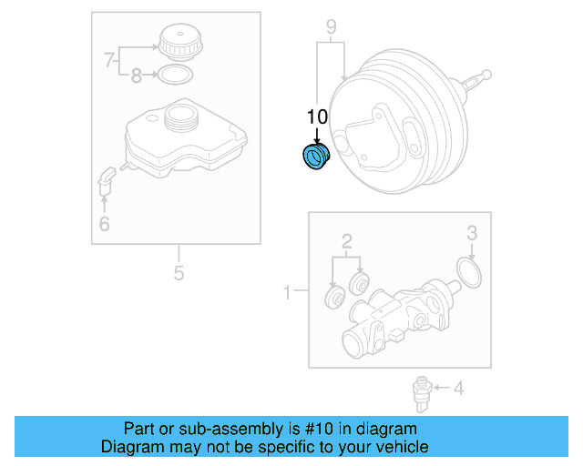 Power Brake Booster Grommet 1S0-612-250-A - View 59
