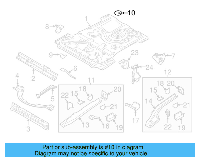 Rear Floor Pan Retainer 1T0-803-274 - View 58