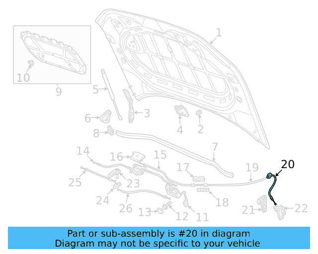 Opener Cable Grommet 1T0-823-591-B - View 3