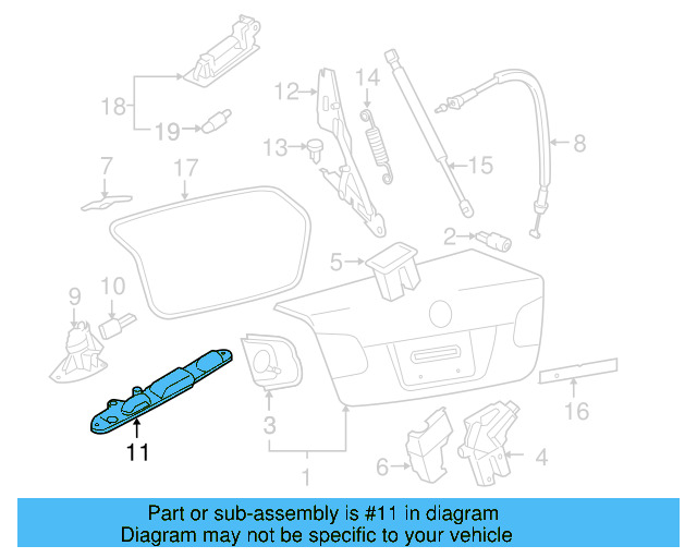 Deck Lid Handle 1T0-827-574-M - View 5