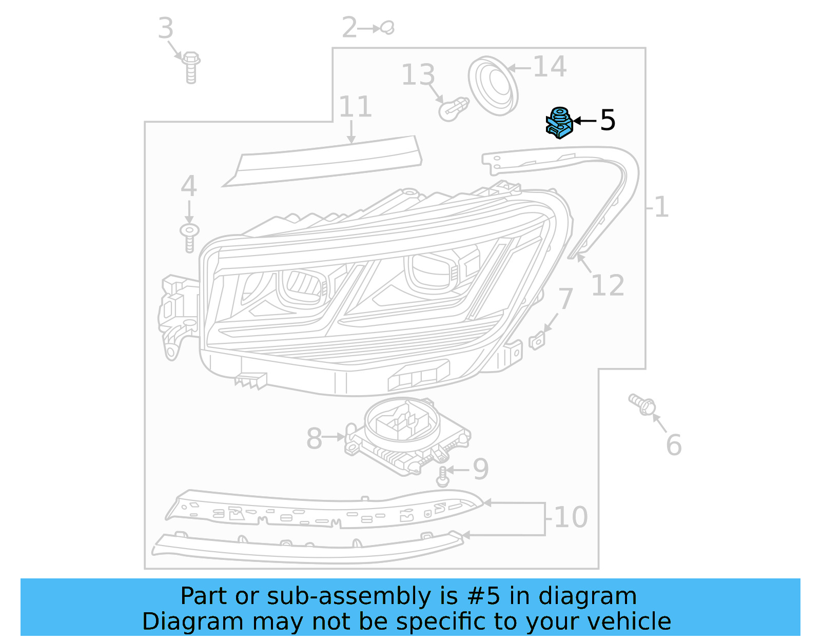 Headlamp Assembly Spacer 1T0-941-111 - View 12