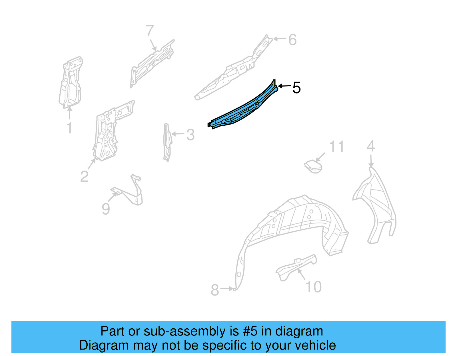 Quarter Panel Gutter 1Y0-809-889-B - View 8
