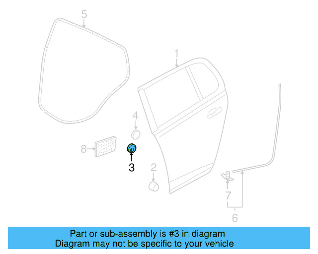 Door Shell Grommet 1K3-837-707-A - View 11