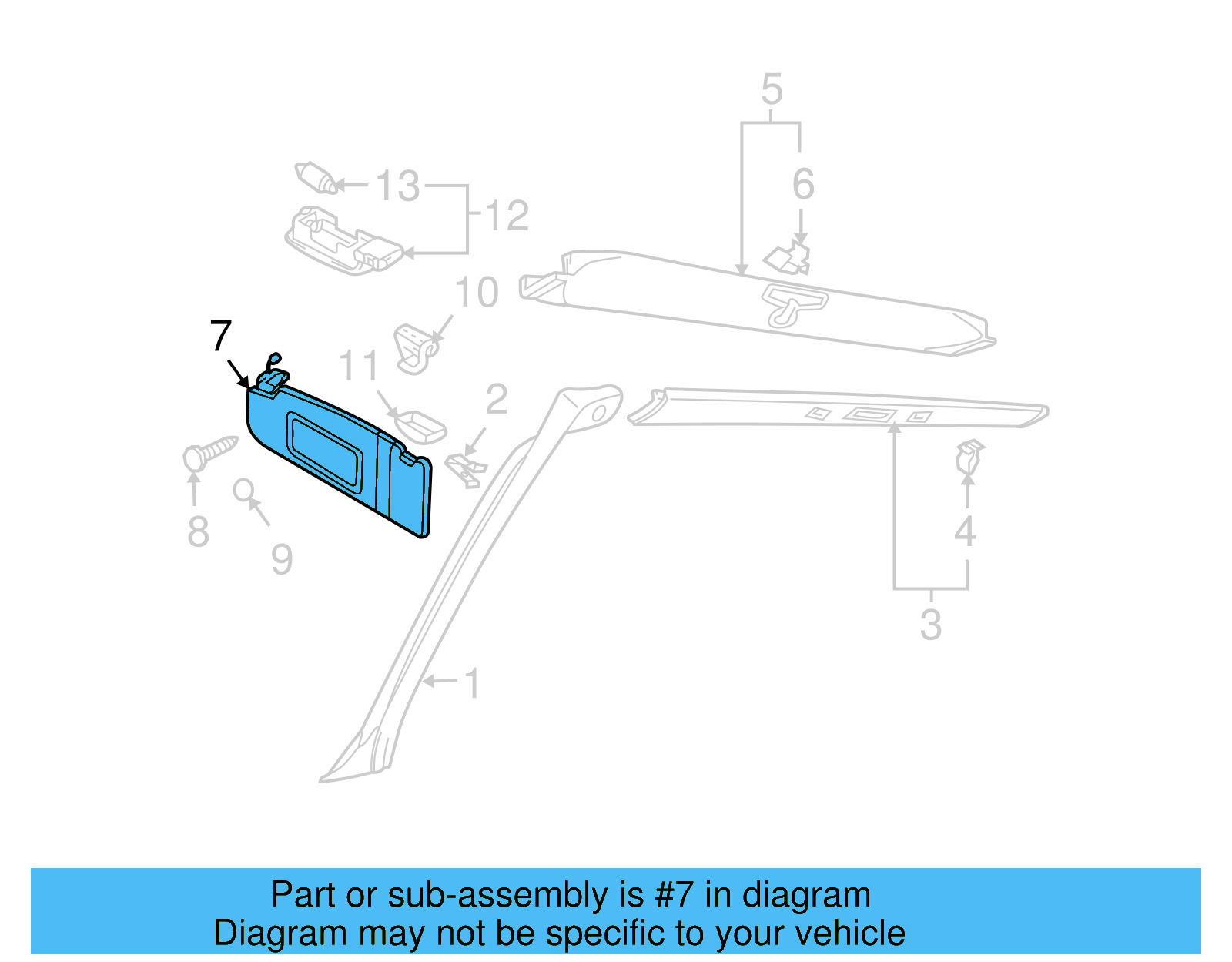 Sunshade 1C0-857-609-E-3PT - View 7