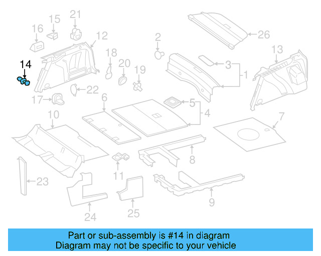 Trunk Trim Panel Clip 7H0-867-299-01C - View 25