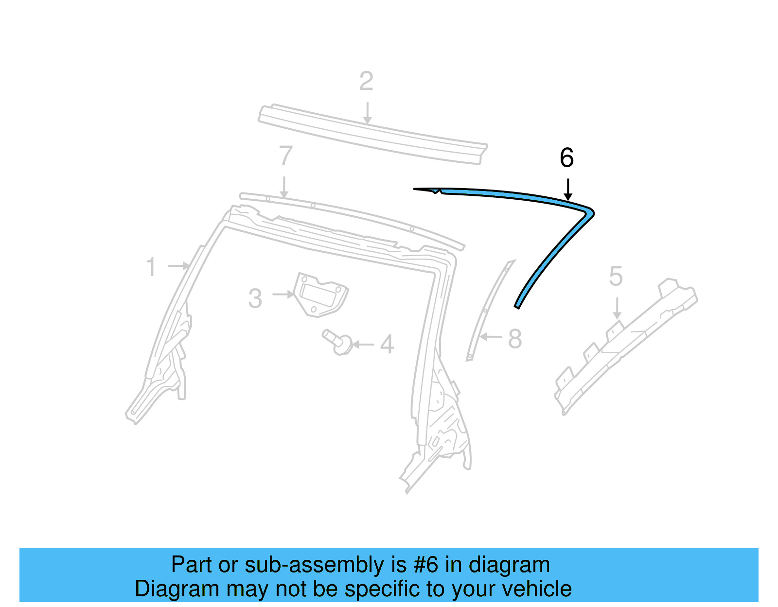 Windshield Frame Weatherstrip Seal 1Y0-871-409-C-B41 - View 3